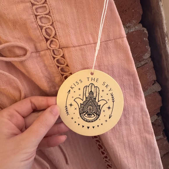 Pink Ruffled Lace-Up Dress - Picture 2 of 4